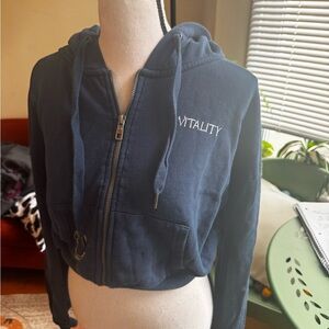 Vitality Navy Blue Zip-Up Hoodie